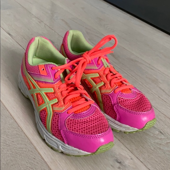 Asics Shoes - Asics Size 6 Gel Contend 3  pink, green and coral